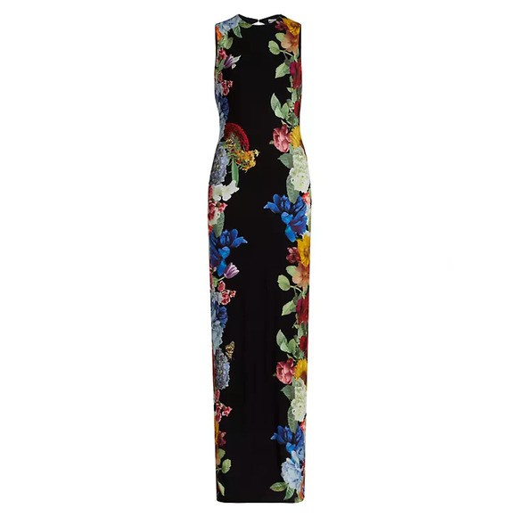 Alice + Olivia 'Delora' Black Viscose Floral Maxi Dress Size 0 - Picture 1 of 4
